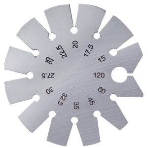 INSIZE 4857-1A Bevel Gauge (Stainless Steel Circular Angle Gauge) Accuracy; ±0.1°, Range;  15°, 17.5°, 20°, 22.5°, 25°, 27.5°, 30°, 32.5°, 35°, 45°, 60°, 120°