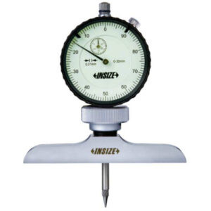 INSIZE 2342-202 Depth Gage Dial Indicator (Graduation; 0.02, Accuracy ±30µm) Flat Base 101.5mm, Pointed Anvil SR0.4 + Ball Tip SR3, Range; 300mm, Stroke; 30mm