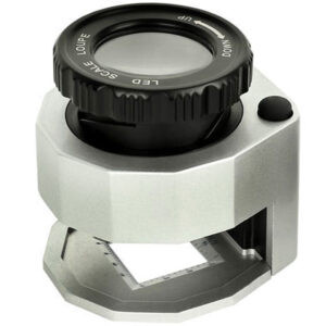 INSIZE 7524-10 Loupe Magnifier (Ultraviolet LED lights, Grad; 0.5mm) Lens Ø30mm, Magnify Range; 10x
