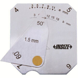 INSIZE 4850-1 Square Welding Gauge Japanese Style (Stainless Steel Ruler, Res; 1mm) Accuracy; ±0.5mm, Range; ≤18mm